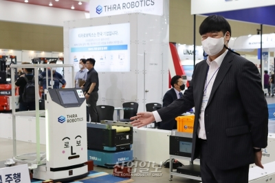 [국제물류산업대전] ‘요철도 안정적으로’…티라로보틱스, AMR 주행 고도화