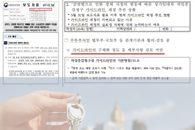 정부발표 상가임대료 가이드라인 제정 전면 중단