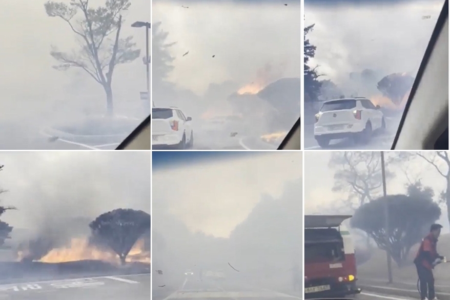 강릉 산불, 강풍으로 화재 진압 어려움…주민 대피